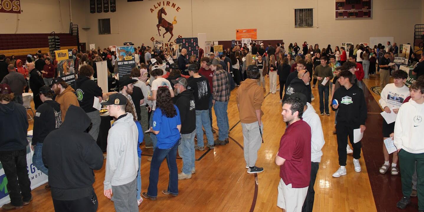 Alvirne High School hosts 48 local businesses, training resources, and colleges for third annual Career & Apprenticeship Expo!